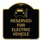 Signmission Reserved for Electric Vehicle W/ Graphic, Black & Gold Aluminum Sign, 18" x 18", BG-1818-23209 A-DES-BG-1818-23209 - alternate 1